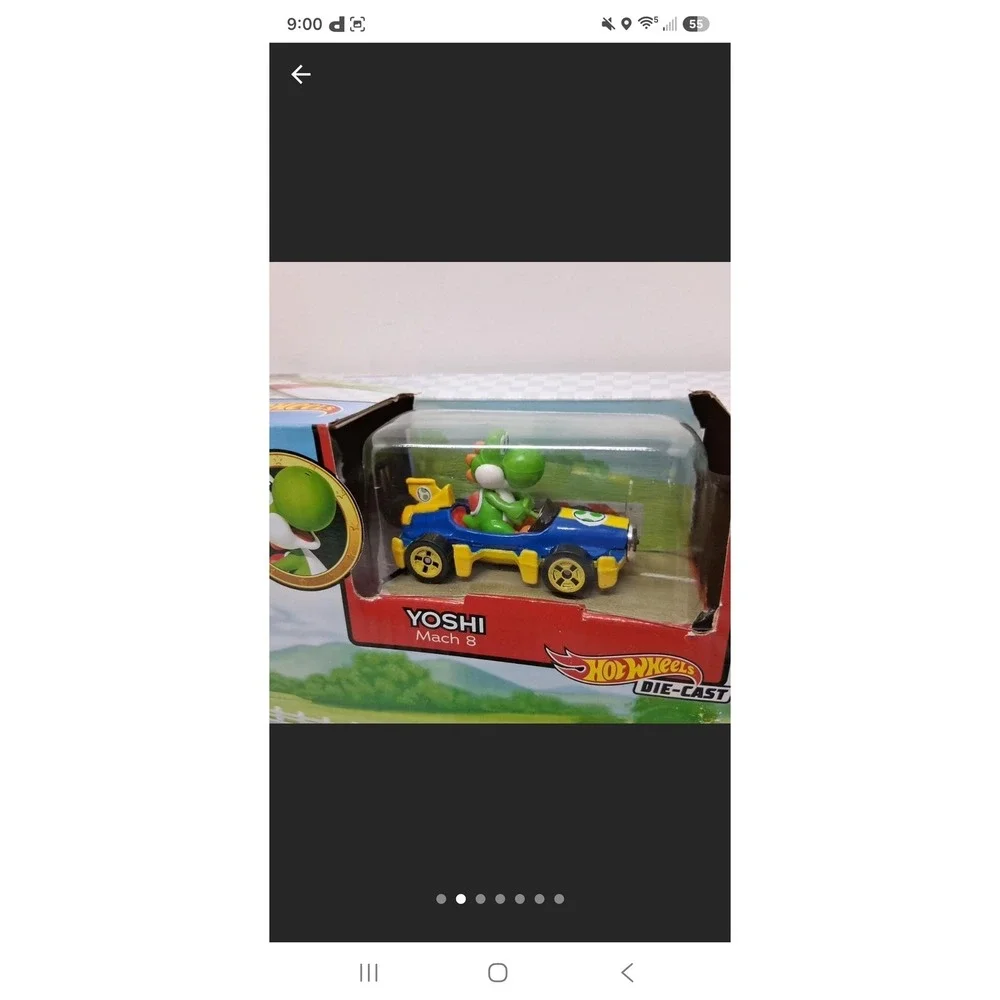 Hot Wheels Mario Kart Piranha Plant Slide Track Set with Yoshi Mach 8 GFY47